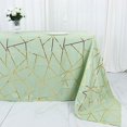 thumbnail image 2 of BalsaCircle 90" x 132" Sage Green Gold Metallic Geometric Design Polyester Rectangle Tablecloth Event, 2 of 8