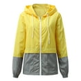 thumbnail image 1 of xiaxaixu Women Packable Rain Jacket Outdoor Color Block Hooded Windbreaker, 1 of 9
