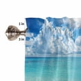 thumbnail image 5 of Half Window Curtain 36 Inches Long, Ocean Blue Window Treatment Curtain Drapes, Beach Nature Coast Sea Shore Sky Seawater Small Tier Curtains for Bathroom Over Sink, 27.5"x36", 2 Panels, 5 of 7