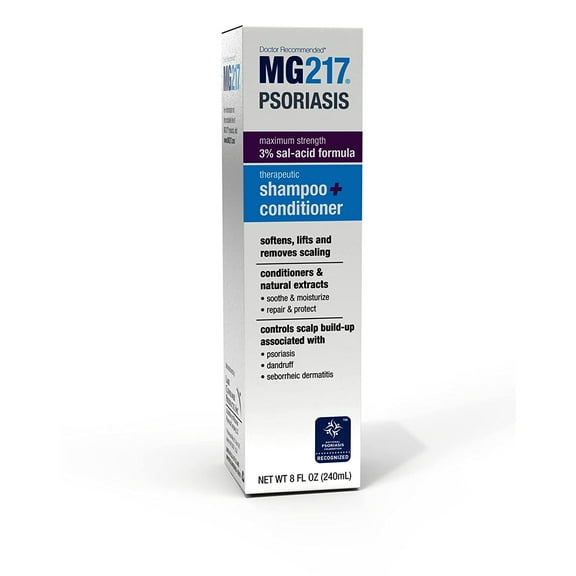 MG217 Psoriasis Maximum Strength 3% Sal-Cid Formula Therapeutic Shampoo & Conditioner, 8 oz