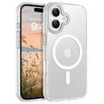 thumbnail image 2 of BENTOBEN Case for iPhone 16 Compatible with Mag-Safe, 6.1" Metal Lens Frame Button Frame Hard Tpu Matte Magnetic Anti-Fingerprint Shockproof Protective Cover, Matte White, 2 of 8