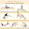 thumbnail image 3 of Olakids Pikler Triangle Set 7 in 1 Climbing Toys for Toddlers Foldable Baby Wood Montessori Jungle Gym with Angle Adjustable Ladder Seesaw Ramp Indoor Playground (Wood), 3 of 18