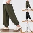 thumbnail image 5 of Ashirexll Boys Winter Pants Boys Wide Leg Pants Solid Color Elastic Waistband Ankle Pants With Pockets Casual Comfortable for Kids, 5 of 5