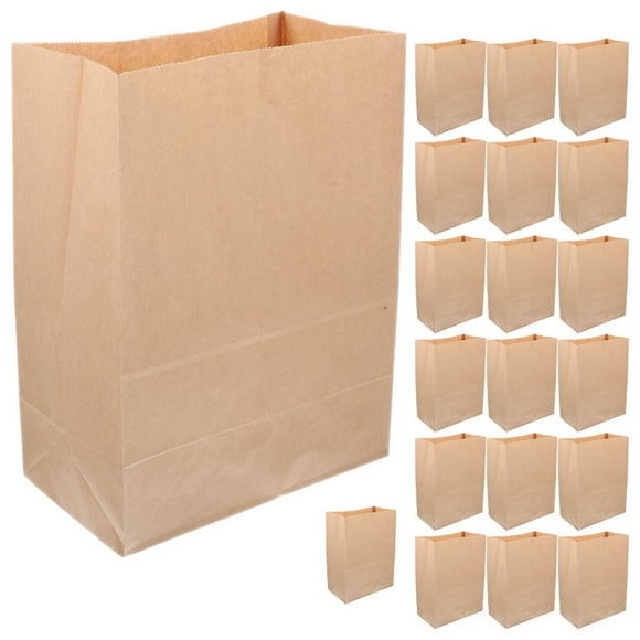 PEACNNG 20 Pcs Kraft Paper Bag Brown Snack Small Flat Gift 20pcs No. 4 Greaseproof Pieces Lunch Bags
