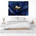 thumbnail image 3 of Mudket Canvas Print Framed Ready to Hang, Royal Blue Peony Gold Trim Canvas Wall Art, Vintage Floral Wall Decor Artwork for Living Room Entryway Bedroom Office, Dark Bloom Prints - 12"L x 8"W, 3 of 10