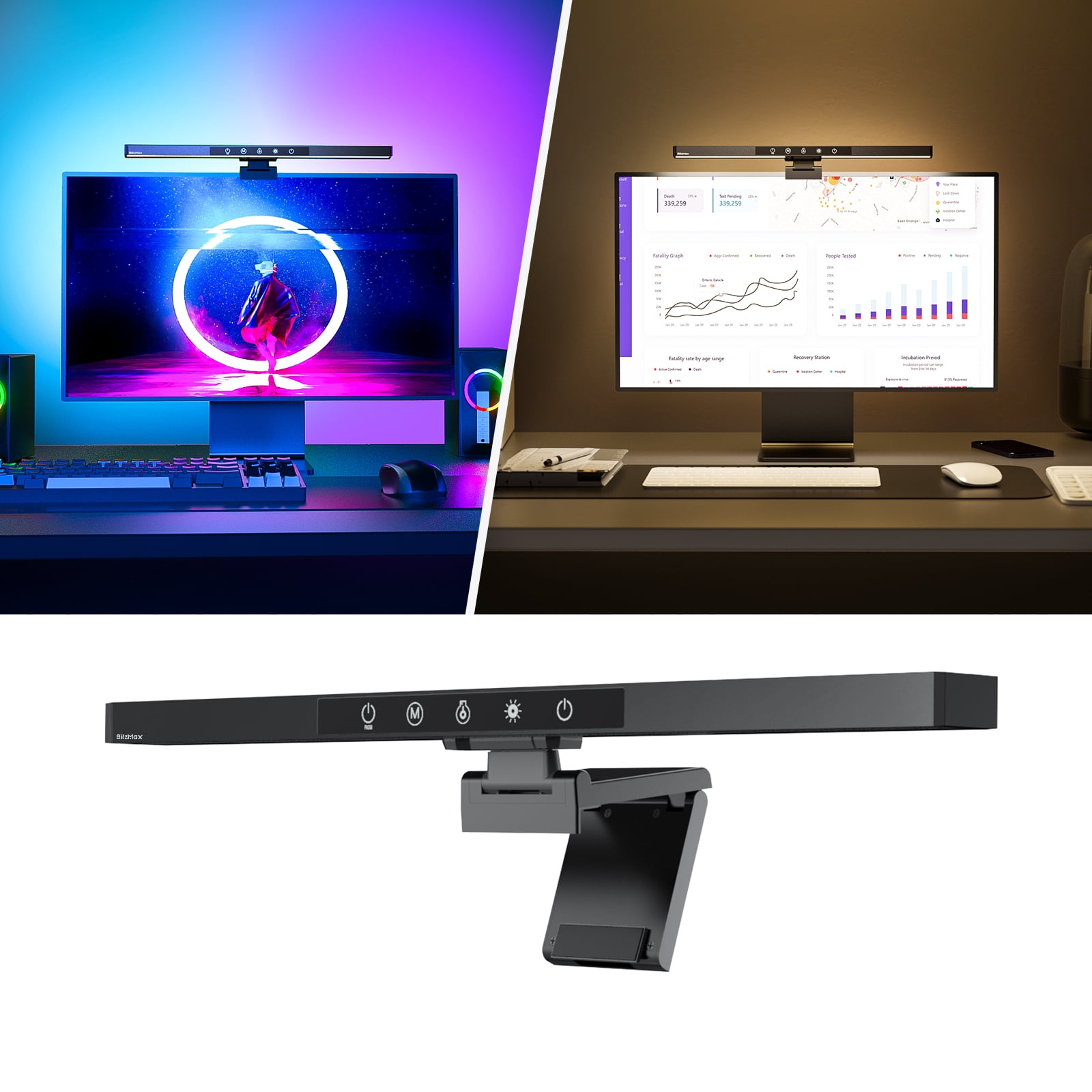 MaxMount Monitor Light Bar with Wireless Controller 