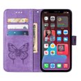 thumbnail image 4 of SaniMore Case for iPhone 14 Pro Max (6.7" 2022), PU Leather Luxury Embossed Butterfly Glitter Diamond [Wrist Strap & Card Slots & Flip Kickstand] Full-body Shockproof Wallet Cover, Lightpurple, 4 of 6