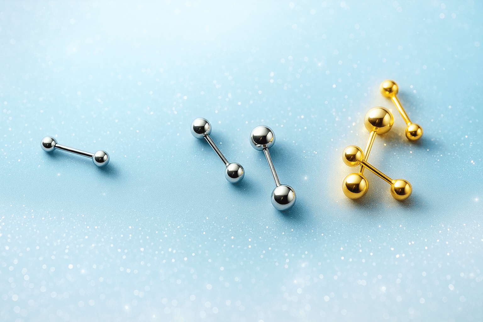 RYSKYJEWELRY Two Ball Stud Earrings, Screw Back , Solid 925 Sterling Silver, Unisex, All Ages