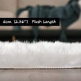 thumbnail image 3 of LAICAIW Carpet Runner White Fluffy Rug 2x6 Faux Fur Rug Plush Furry Rug Fluffy Shaggy Rug Bedside Cute Rugs for Bedside Dorm Fireplace, Rectangle, 3 of 7