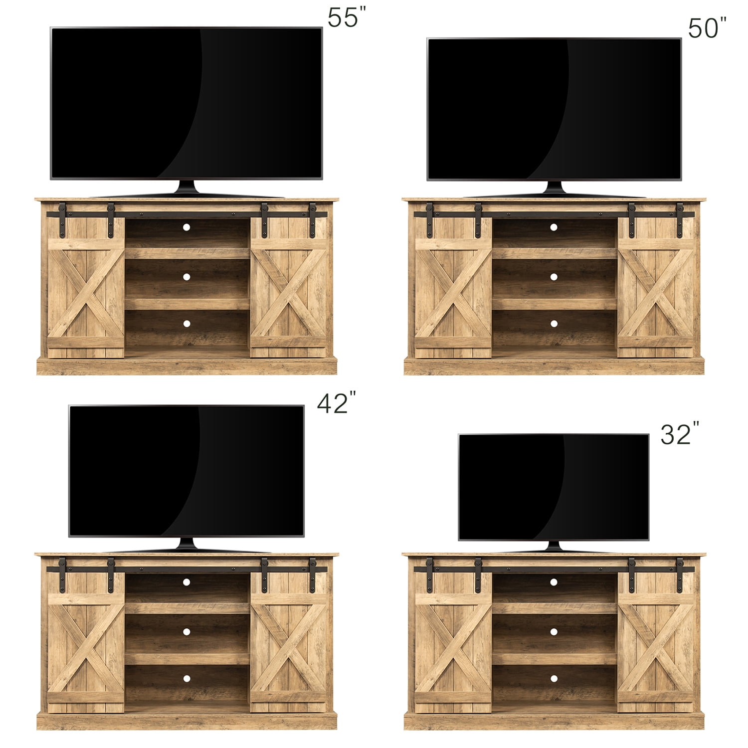 Kepooman 58" Entertainment Center for TVs for Home, Modern TV Stands for 58 Inch TV for Living Room, Mid-Century TV Stand for Bedroom, Oak-B Kepooman 58" Entertainment Center for TVs for Home, Modern TV Stands for 58 Inch TV for Living Room, Mid-Century TV Stand for Bedroom, Oak-B
