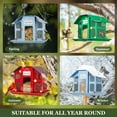 thumbnail image 7 of Kingsyard Metal Bird Feeder House for Outdoors Hanging, Triple Feeders for Finch Cardinal, White, 7 of 7