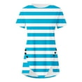 thumbnail image 5 of Fiudx Ofertas Flash Del Día Blusa Casual de Manga Corta con Estampado de Botones para Mujer, Blusa/Camisa de Cuello Redondo de Manga Corta, 5 of 5