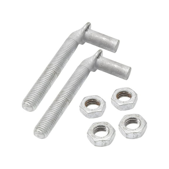 J-Bolt Post Hinge 5/8" x 4 1/2" - Male J Bolts with Nuts (Pack of 2)