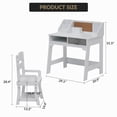 thumbnail image 5 of EastVita Kids Study Desk and Chair Set Compact Wooden Study Table with Adjustable Chair 2 Open Drawers Hutch Corkboard and Pen Holders for Homework and Art, 5 of 5