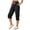 Black, variant on Pants for Women Solid Color Drawstring Loose Fit Jogger Shorts Mid Length Summer Business Casual Pants With Pockets