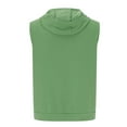 thumbnail image 4 of BADHUB Men's Sleeveless Muscle Hoodies Zip Up Workout Tank Tops Solid Color Gym Basic Summer Vest Green XXXL, 4 of 4