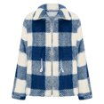 thumbnail image 6 of Sevevn Winter Coats for Winter Womens Winter Double-sided Plush Fleece Plaid Long Sleeved Long Coat Jacket Cardigan Overcoat Top Holiday Gift Finder, 6 of 6