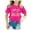 Hot Pink, variant on Toddler Baby Girls Back to School Outfit Kindergarten Pre K First Grade Short Sleeve T-Shirt First Day of School Tops Blue 130