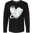 thumbnail image 3 of Inktastic Lung Cancer Awareness White Ribbon Around Heart Long Sleeve T-Shirt, 3 of 5