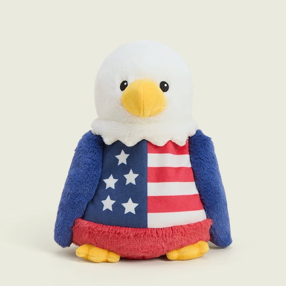 warmies 13" USA Eagle Stuffed Animal, Microwavable Heated Plushie and Weighted Soft Plush Toys