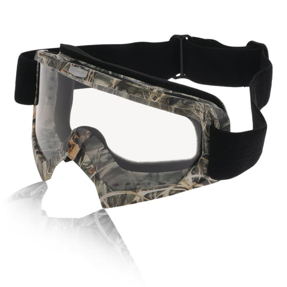 Unique Bargains Motorcycle Riding Goggles PC TPU Cycling Sunglasses Clear Lens Camouflage Frame