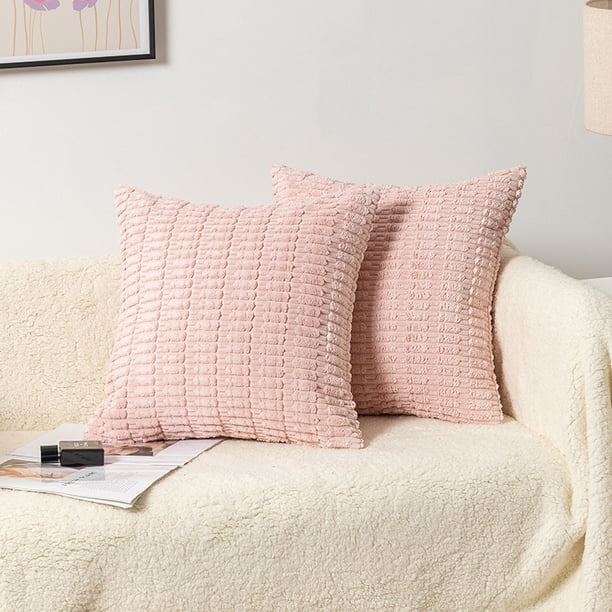 Xiao Hua Cojines decorativos para sofá, 1 unidad, 40*40cm, rosa - Funda de felpa y relleno de algodón PP, cojines suaves para la decoración del hogar.