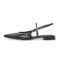 thumbnail image 2 of XYD Women Chic Pointed Cage Toe Studded Flats Strappy Slingback Sandals Cut-out Dressy Shoes Size 10.5 Black, 2 of 4