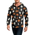 thumbnail image 6 of GrmtClth Hoodies for Men Halloween Cartoon Ghost Pumpkin Bat Witch All Over Print Athletic Hooded Tops Saffron 2XL, 6 of 8