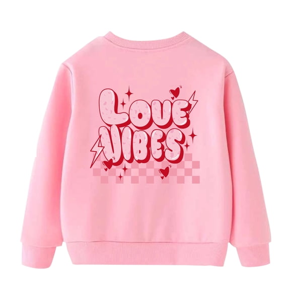 CLOISE Sweatshirt Kids Boys Girls Toddler Long Sleeve Crew Neck Tops Print Outfits Fall Winter Clothes Pink 4T