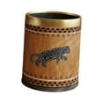 thumbnail image 2 of Cubo de basura con tapa abierta, 10 L/2,64 galones, contenedor decorativo para basura Oro leopardo, 2 of 9