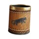 thumbnail image 2 of Cubo de basura con tapa abierta, 10 L/2,64 galones, contenedor decorativo para basura Oro leopardo, 2 of 9