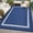Dark blue/white, variant on Outdoor Plastic Straw Rug 8x10 Waterproof Reversible Bordered Minimalist Patio Rug Indoor Outdoor Carpet with 4 Stakes and Storage Bag Outdoor Mat RV Mat for Deck Backyard Patio RV Camping Beach