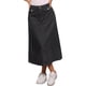 thumbnail image 1 of Faldas de mezclilla para mujer Inspire Chic, de cintura alta, en línea A, faldas de jean casuales con bolsillos, negras, talla S, 1 of 6
