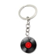 thumbnail image 2 of Llavero con colgante de piedra preciosa y disco de vinilo negro, llavero de metal creativo, accesorio para colgar en la bolsa, 2 of 5