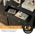 thumbnail image 3 of DSstyles 5 Drawer Dresser for Bedroom, Tall Dresser Closet Organizer, Wood Dresser with Deep Space & Metal Knobs, Modern Chests of Drawers for Entryway, Hallway, Black/White/Grey, 3 of 9