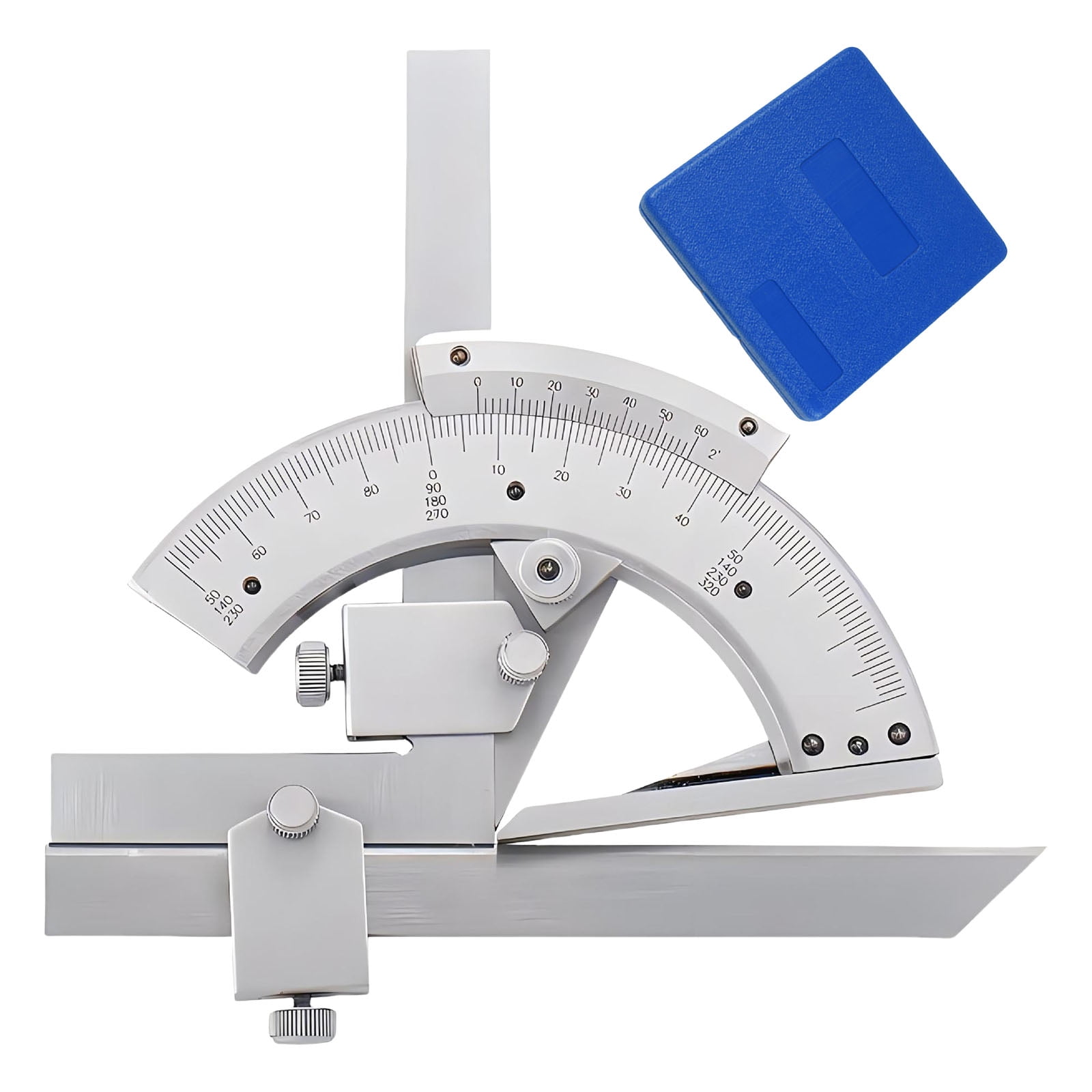 Metal Vernier Bevel Protractor Precisions Angles Finder Rulers Tool 0-320° Angles Measuring Rulers for Woodworking