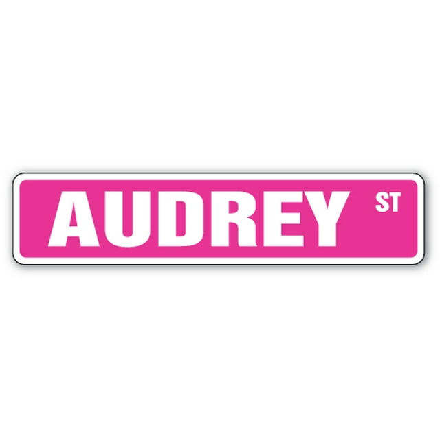 Signe de la Rue AUDREY Signe de la Chambre d'Enfant Intérieur/extérieur 36" de Large Signe en Plastique