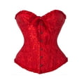 thumbnail image 3 of SAYFUT Fashion Women's Jacquard Overbust Corset Intimates Lace-up Busiter Shapewear, 3 of 7