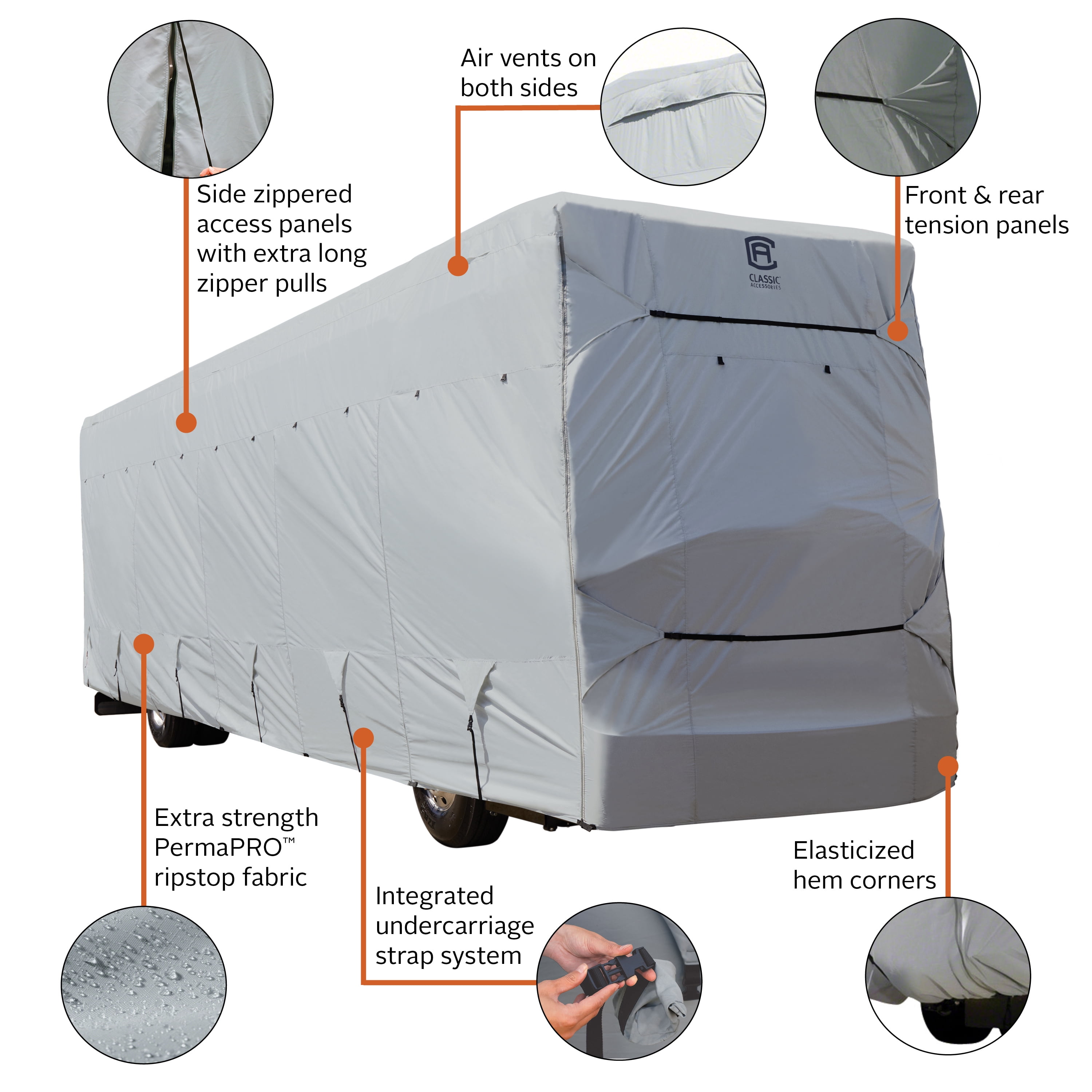 Classic Accessories Over Drive PermaPRO™ Class A RV Cover, Fits 33' - 37' RVs