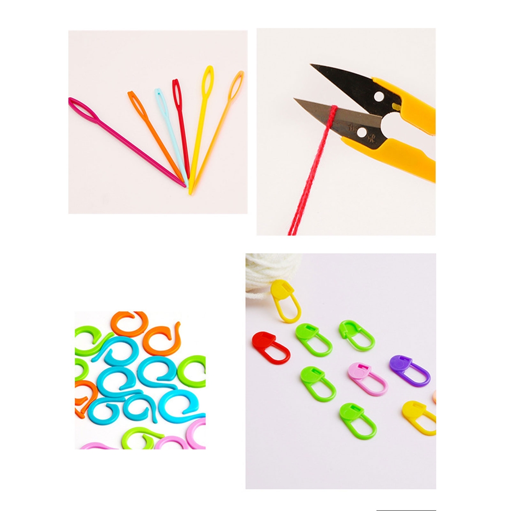 Sofullue 83 Pcs Soft Handles Crochet Needles Weave Yarn Kits Ergonomic Crochet Hooks Set