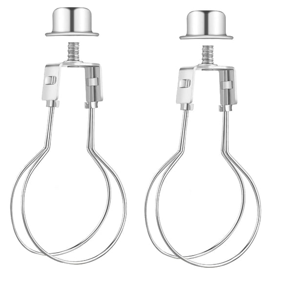 tegongse 2Pcs Lamp Shade Harp Holder Adapter Lamp Shade Light Bulb Clip Replacement Bulb Spring Clip to Keep Lamp Shade Hardware