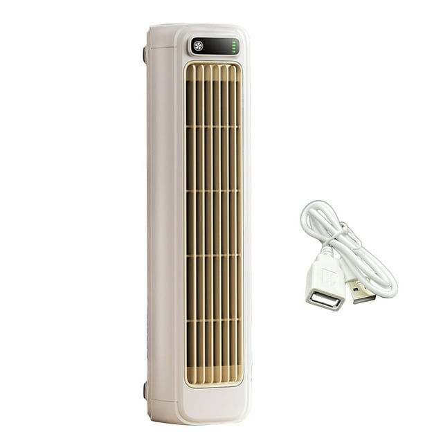 Sktrjpolfis Bladeless Tower Fan for Bedroom, 3-Speed USB Table Fan for Office & Home