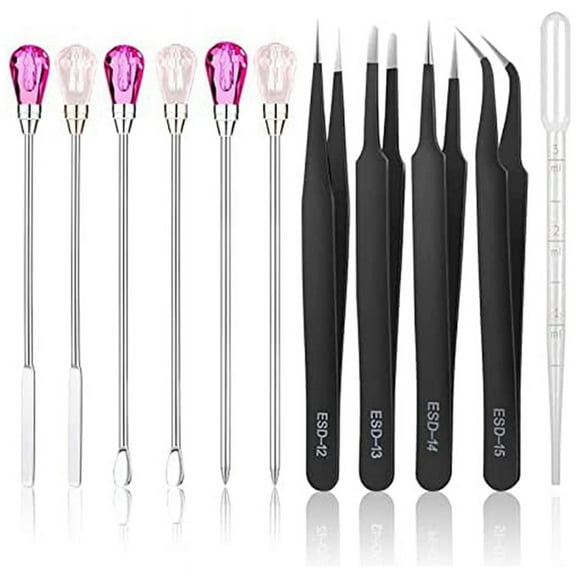 11 Pcs Resin Mold Tools Set Stirring Needle Spoon Tool Tweezers Kit ( G12321