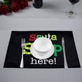 thumbnail image 3 of MKHERT Santa Stop Here Funny Christmas Design Placemats Table Mats for Dining Room Kitchen Table Decoration 12x18 inch,Set of 4, 3 of 4