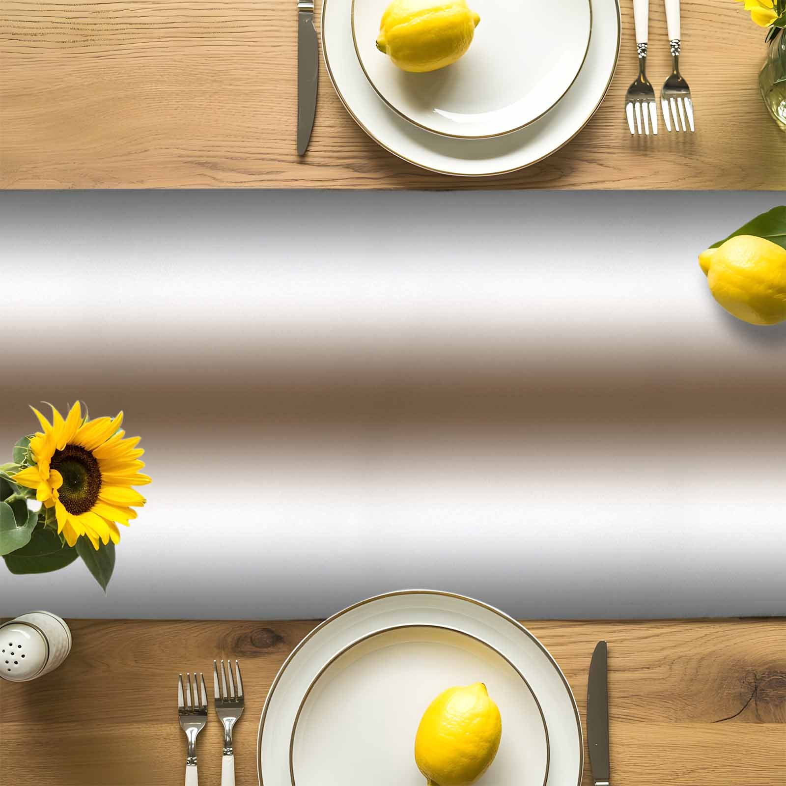 Farm Rustic Brown Grey Color Ombre Table Runner 90 Inches Long, Minimalist Gradient Art Table Runners Tabletop Scarf Kitchen Dining Tables Decoration for Home Party Indoor Outdoor
