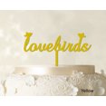 thumbnail image 1 of Love Birds Wedding Cake Topper Custom Cake Topper Color Option Available 6-7 Inches Wide, 1 of 1