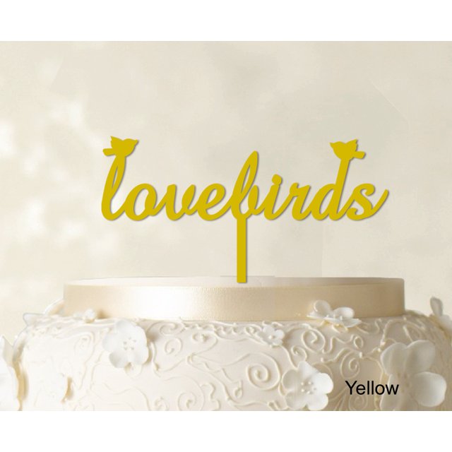 Love Birds Wedding Cake Topper Custom Cake Topper Color Option Available 6-7 Inches Wide