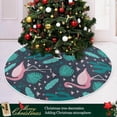 thumbnail image 6 of GZHJMY Flamingo Christmas Tree Skirt Home Decoration Large Round Christmas Tree Skirt for Holiday Party Home Christmas Day Ornaments, 35.4", 6 of 6
