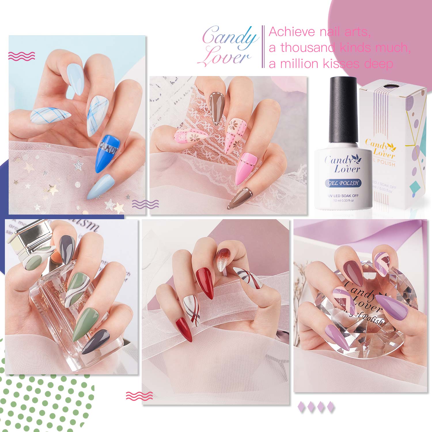 Candy Lover Gel Nail Polish Kit with UV LED Lamp photo 3
