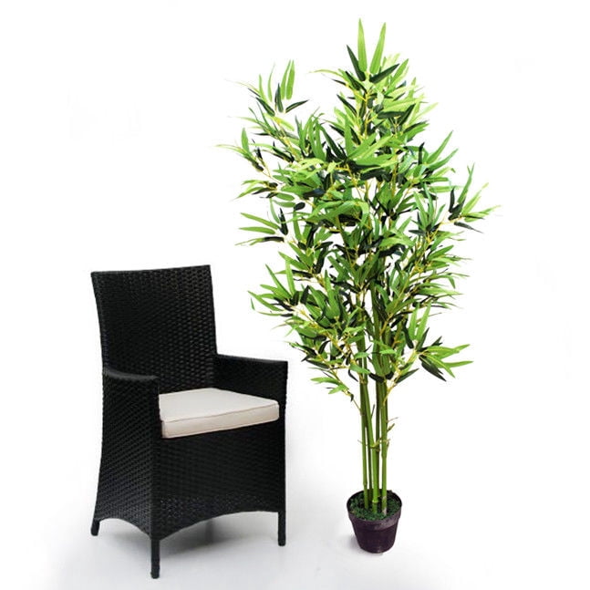 5-Feet Simulation Faux Bamboo Fake Green Leaf Tree Potted Plant Bonsai decor KT00167